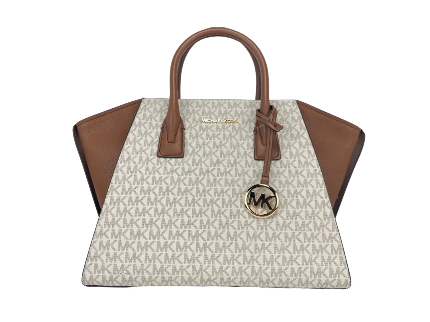 

Сумка-портфель через плечо Avril Large Vanilla Signature Leather Top Zip Michael Kors