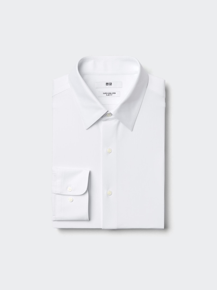 

Рубашка облегающего кроя Uniqlo, цвет 00 белый