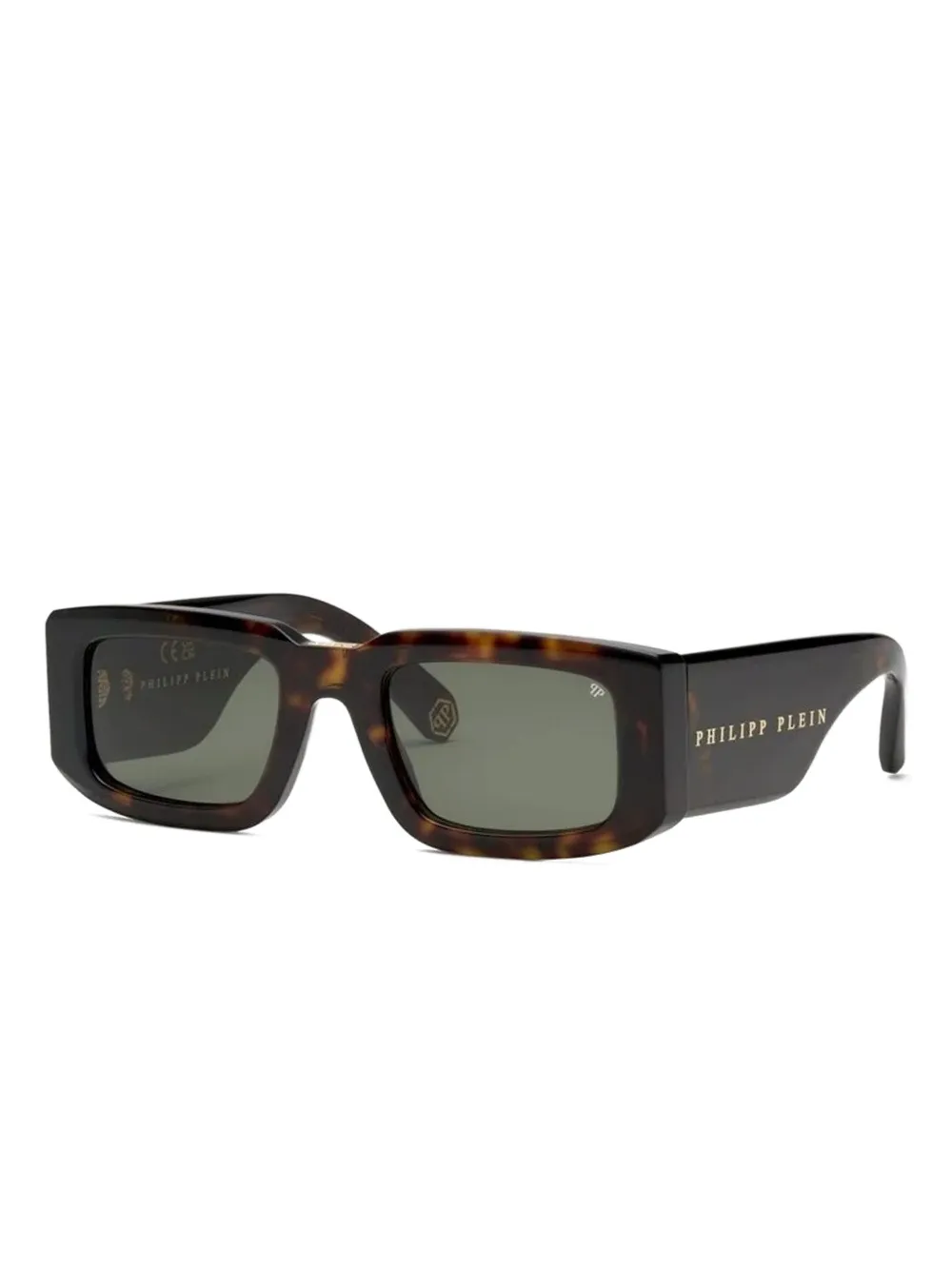 

Солнцезащитные очки в прямоугольной оправе Philipp Plein Eyewear, коричневый
