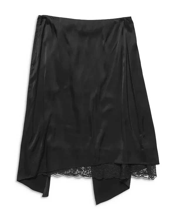 Женская юбка с кружевной отделкой Lace trim skirt Acne Studios, черный — фото 2