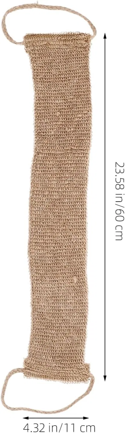 Эксфолиирующая мочалка для спины из джута, GALPADA, 60x11x1 см, Khaki — фото 2