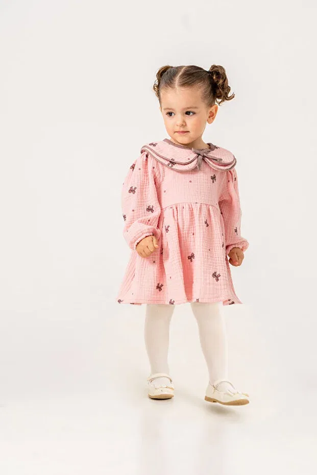 Детское платье для девочек с бантом Jnf Kids, Rose Dried