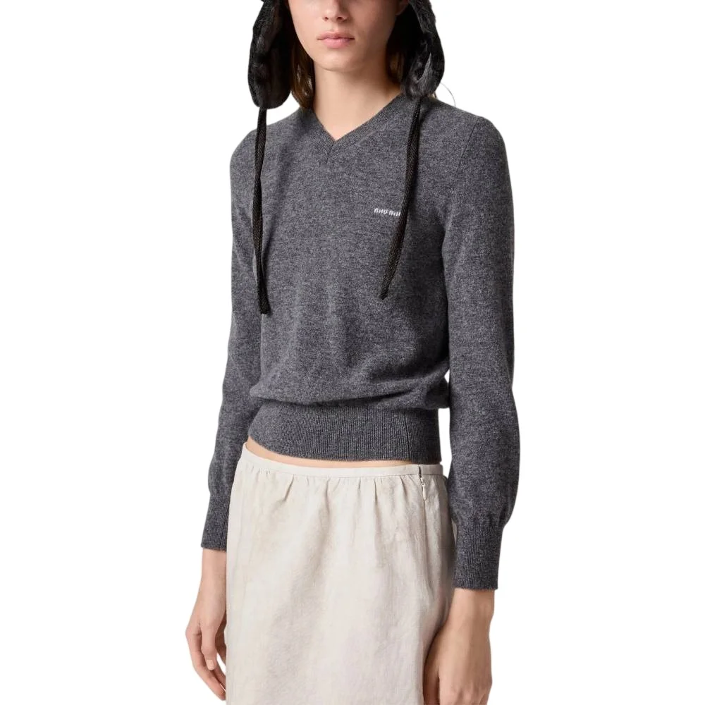 Кардиган Miu Miu V-neck Wool, серый