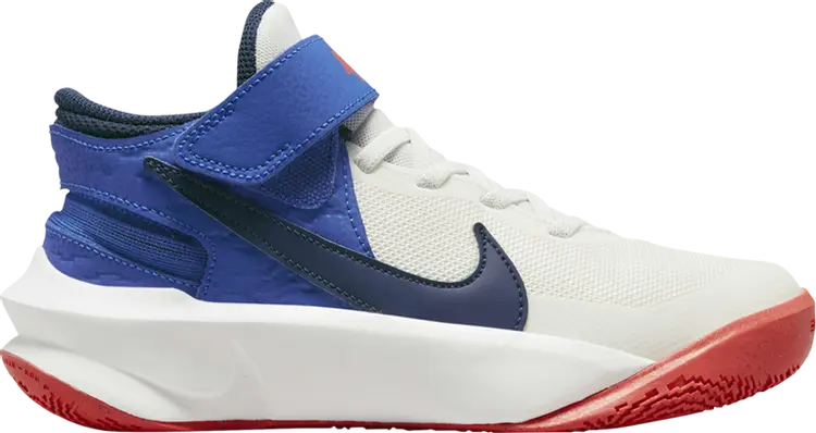 

Кроссовки Nike Team Hustle D10 FlyEase GS 'White Game Royal', белый