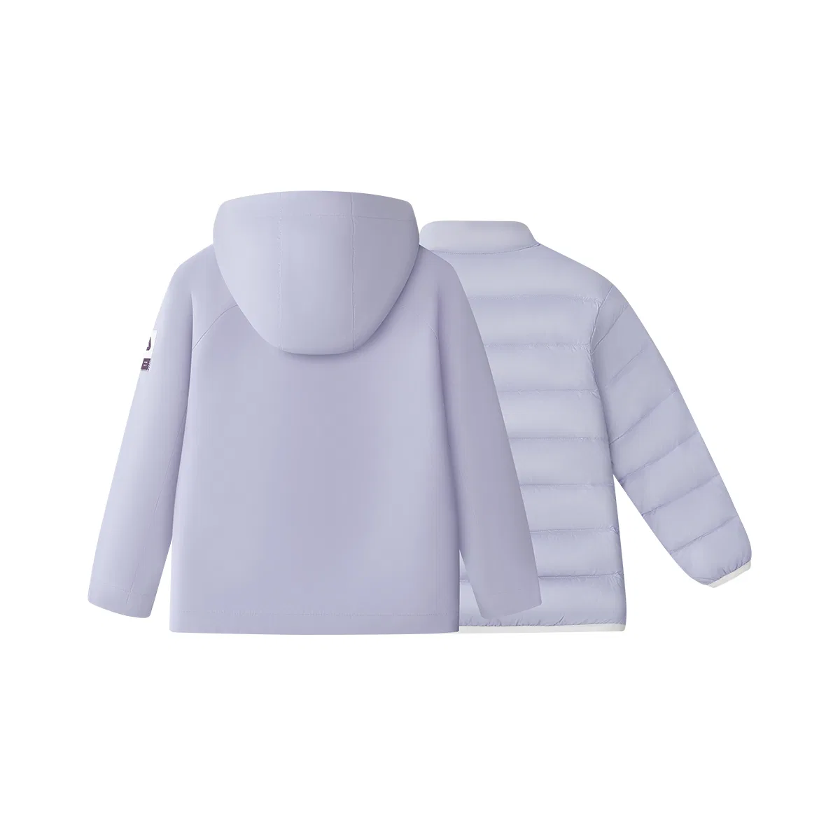 Детское пуховое пальто с капюшоном, средней длины, FILA KIDS, Morning Glory Purple — фото 3