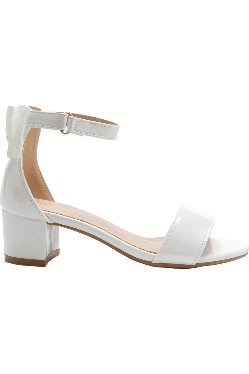 Сандалии детские на каблуке Patent Banded Block Heels Tulleen, белый — фото 2