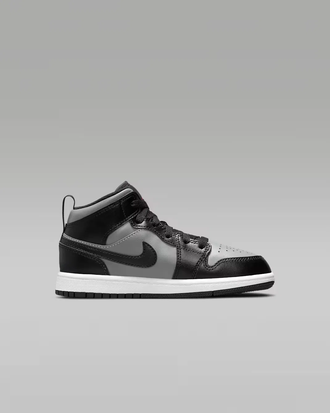 Детские кроссовки Jordan 1 Mid, Black/Particle Grey/White/Gym Red — фото 3