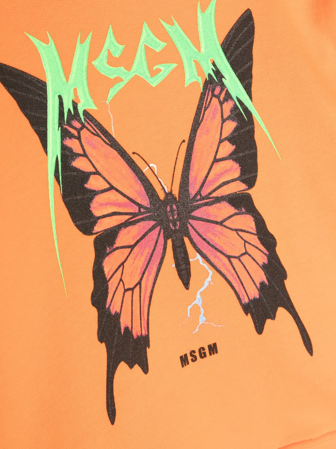 Хлопковое худи MSGM, оранжевый — фото 2