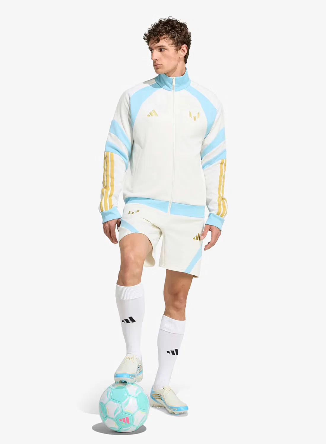 Олимпийка с мягкой интерлок-тканью Messi House of Tiro Adidas, белый — фото 3