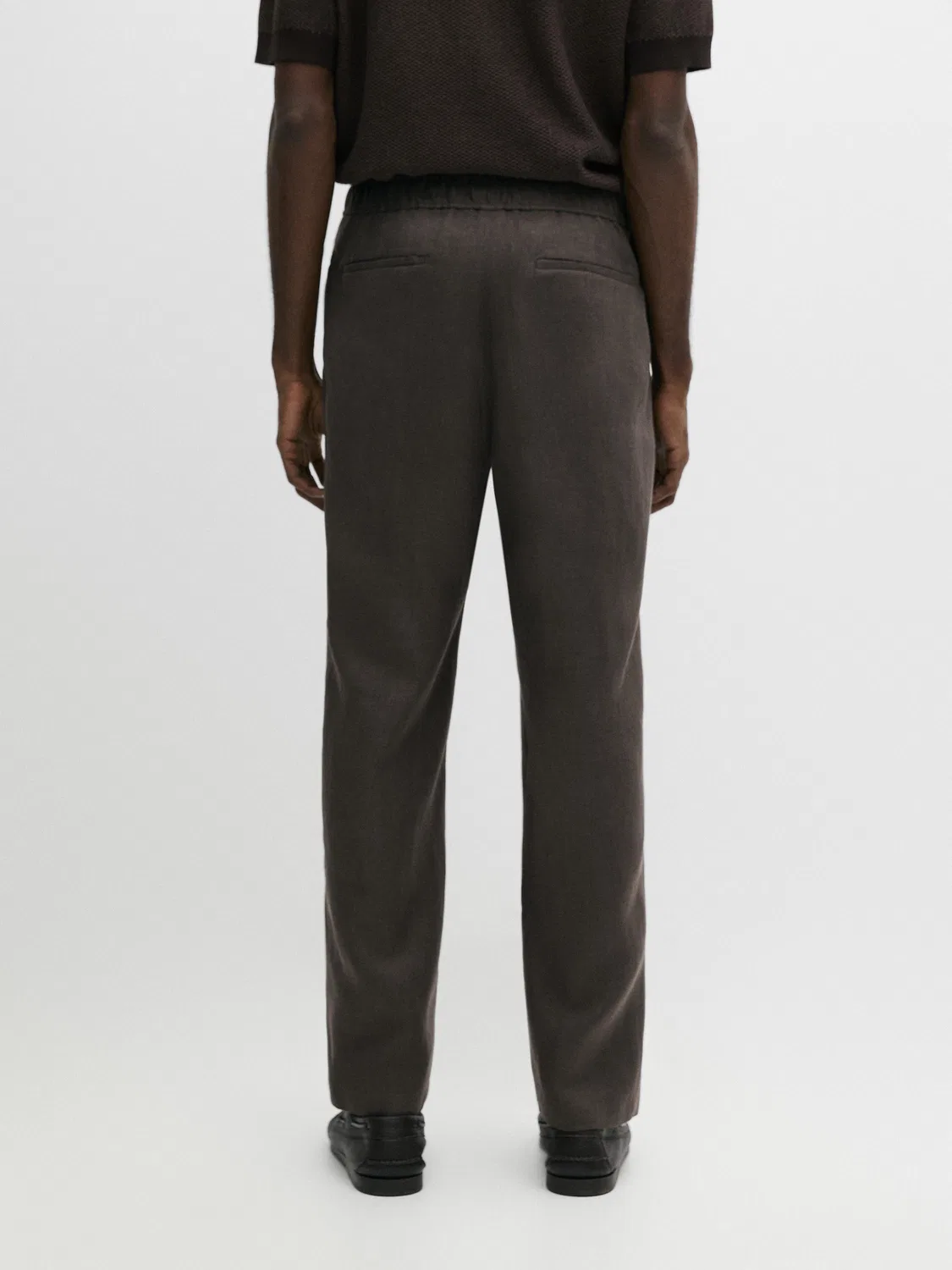 Льняные спортивные брюки Massimo Dutti, зеленый — фото 3