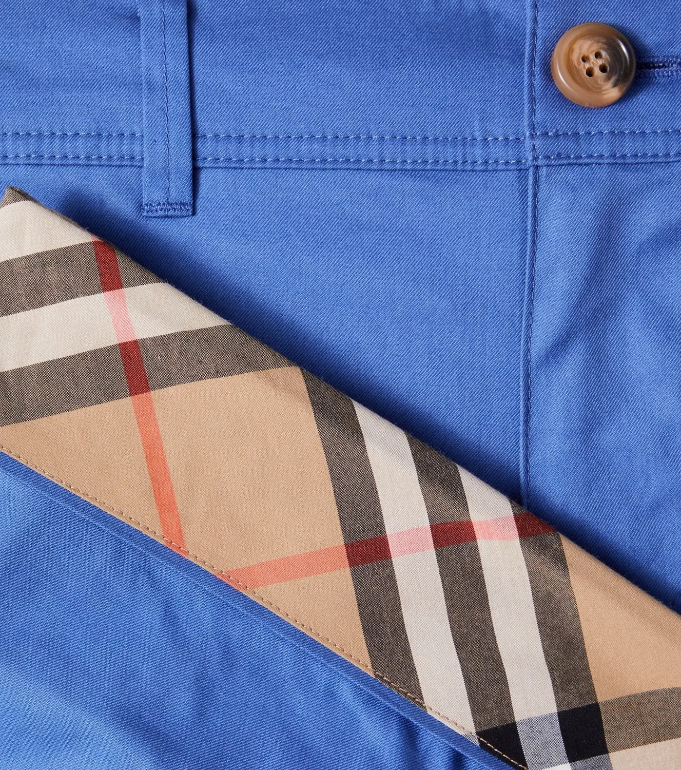 Шорты хлопковые в клетку Burberry Kids, синий — фото 3