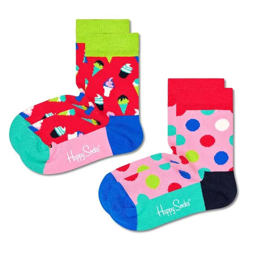Носки с мороженым 2 пары Happy Socks, мультиколор