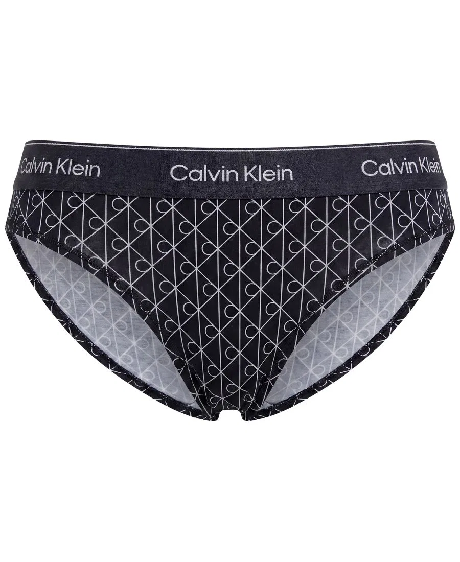Женские трусы-бикини Calvin Klein Regular Icon Cotton-Modal Blend Bikini Panty, QF9160, Denim Emblem Blue Corn — фото 3