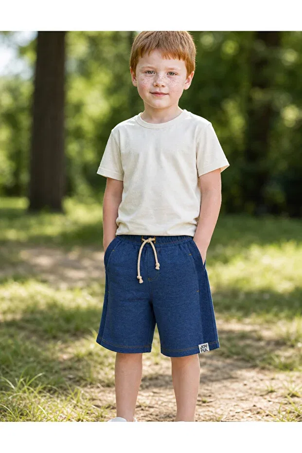 Детские шорты для мальчиков джинсовые Organickid, Navy Blue