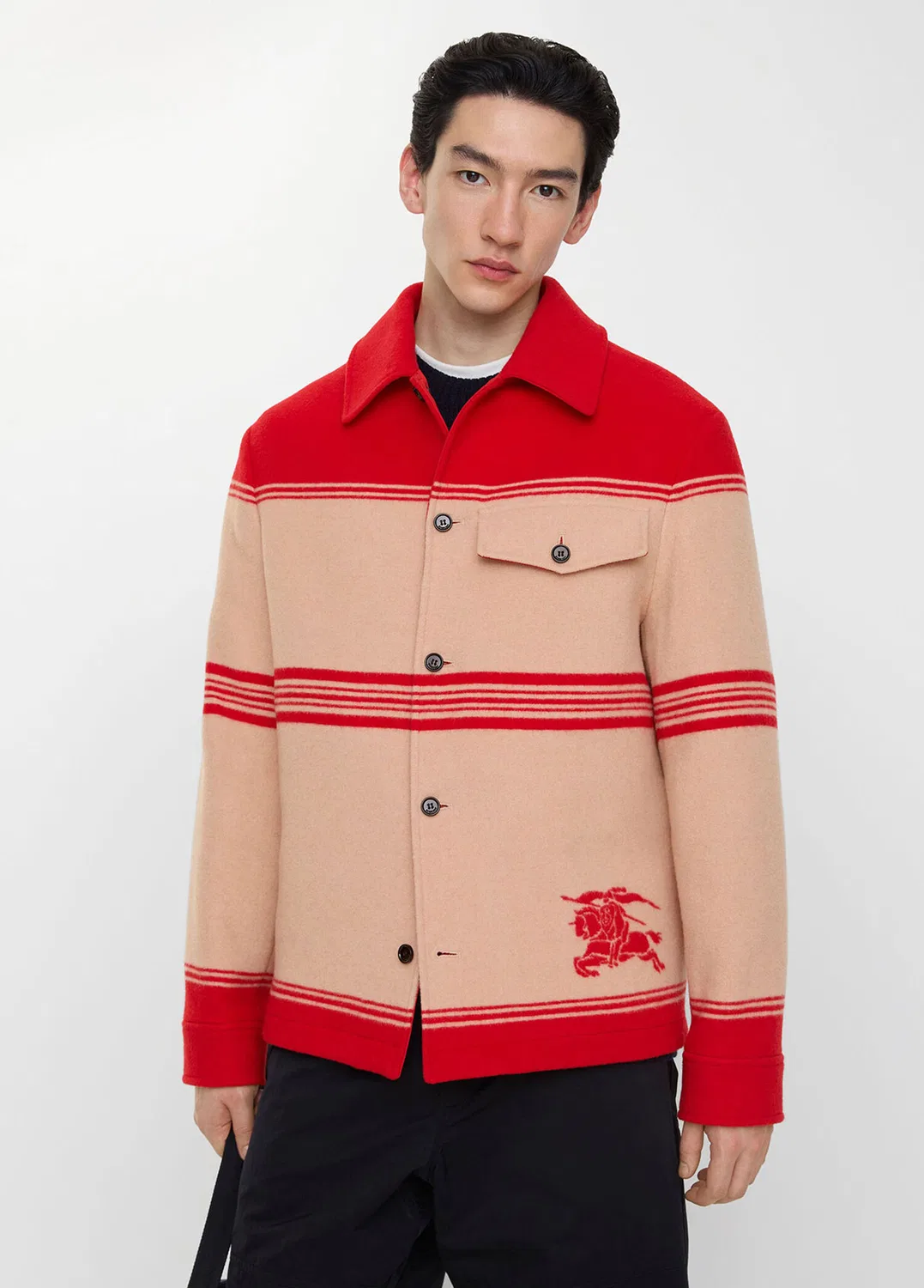 Пуховик Burberry, красный — фото 2
