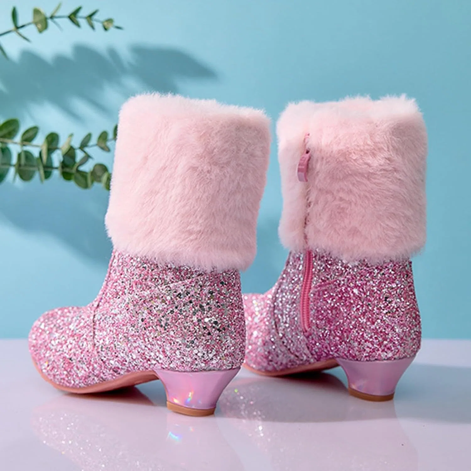 Детские сапоги для девочек с блестками Cowgirl Boots, Pink — фото 4