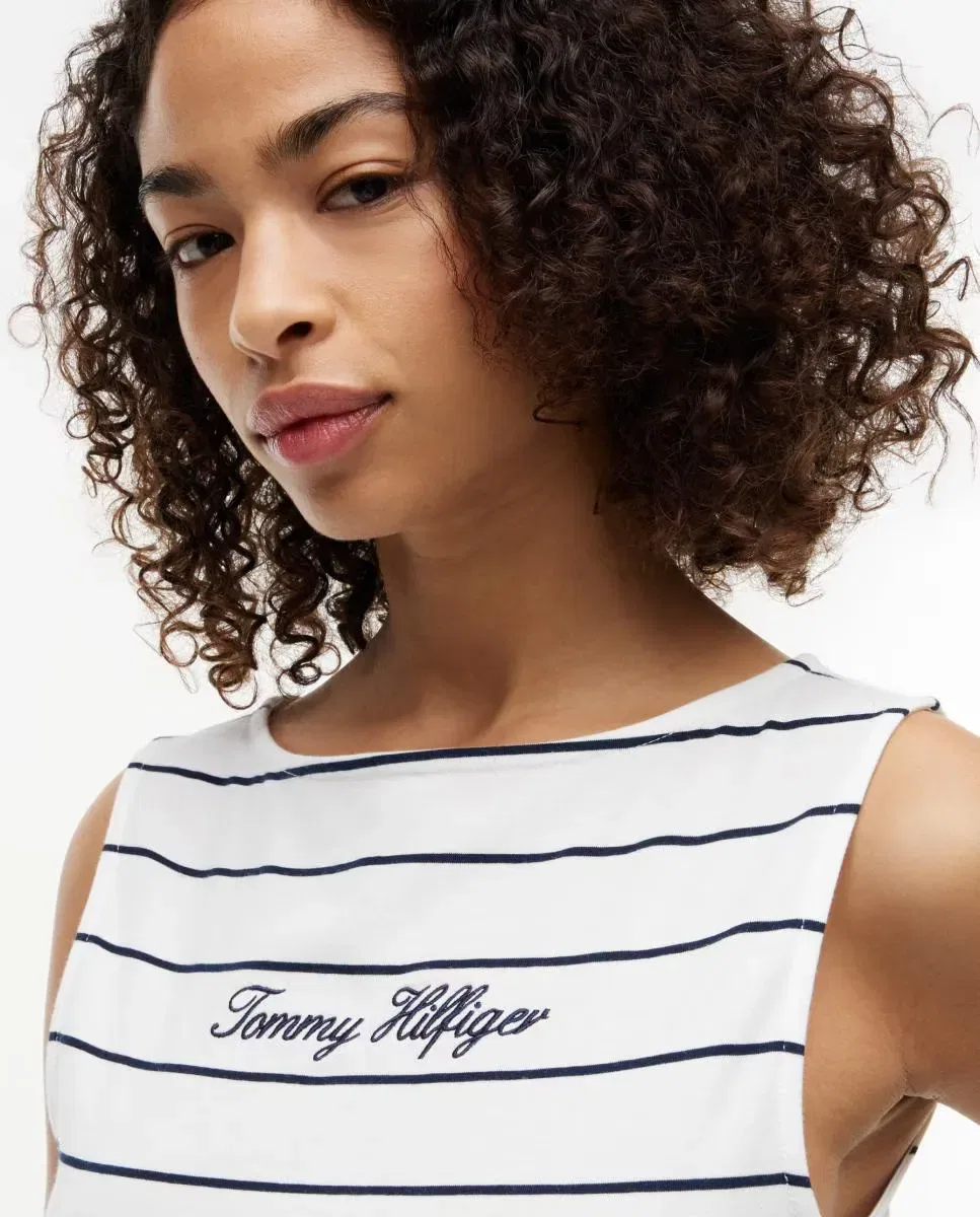 Женская футболка без рукавов с лодочкой Tommy Hilfiger, Белый — фото 3