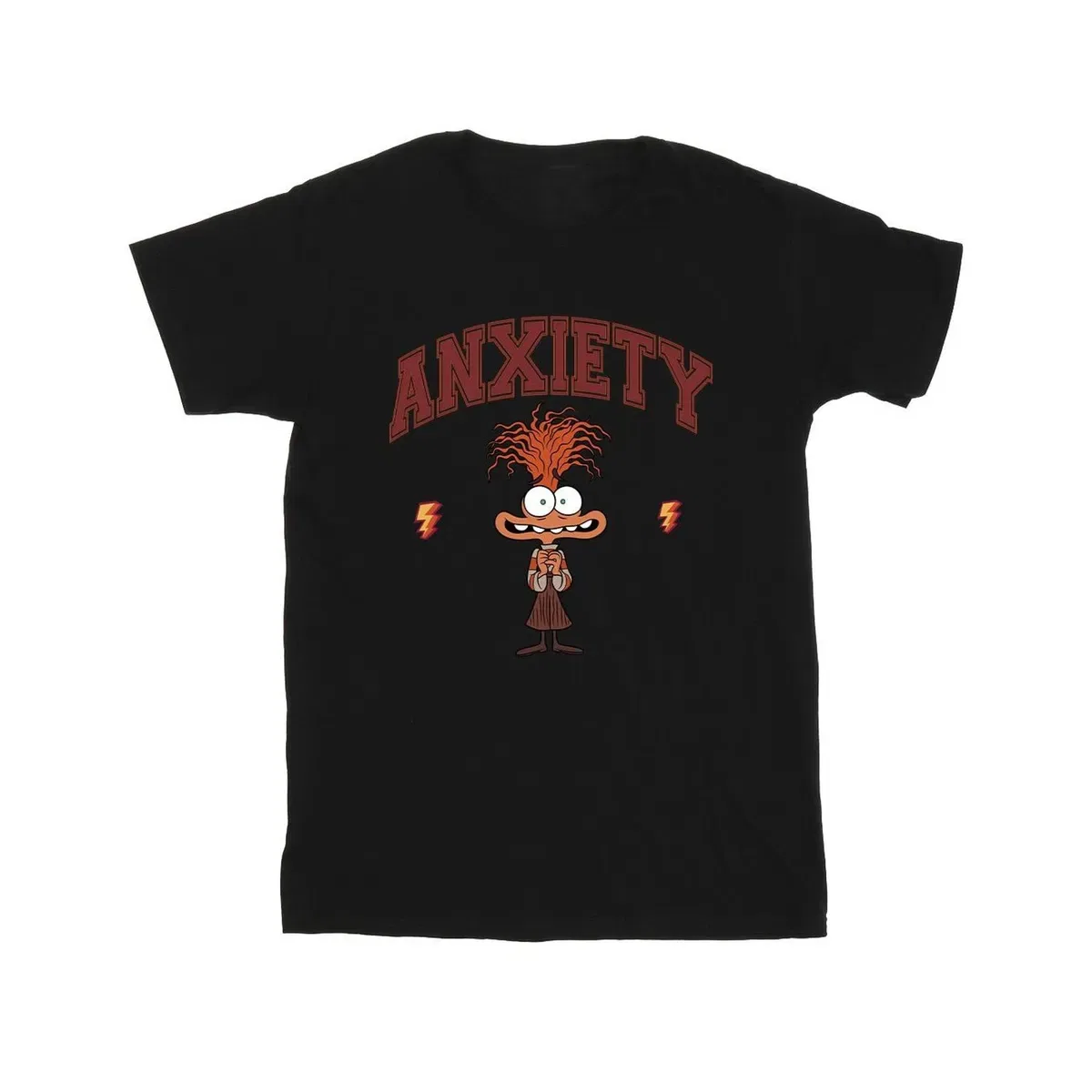 Детская хлопковая футболка Anxiety collegiate Inside Out, Black