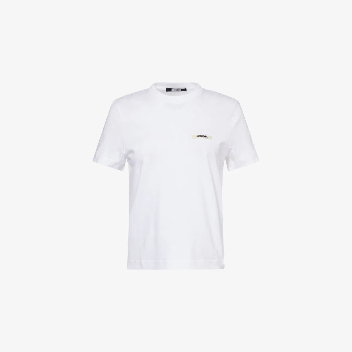 Футболка с логотипом из грогрена, хлопковая трикотажная футболка Jacquemus, белый
