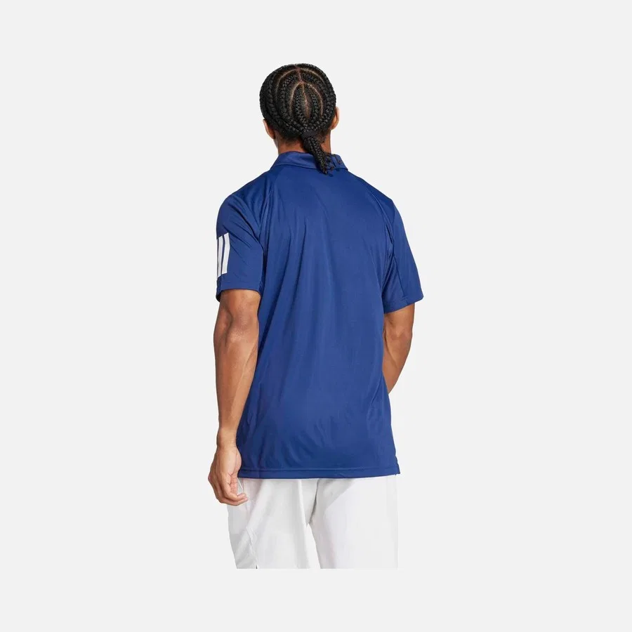 Мужская футболка-поло с коротким рукавом Climacool Club Tennis 3-Stripes Two Button Polo Collar Freelift Design adidas, Темно-синий — фото 3