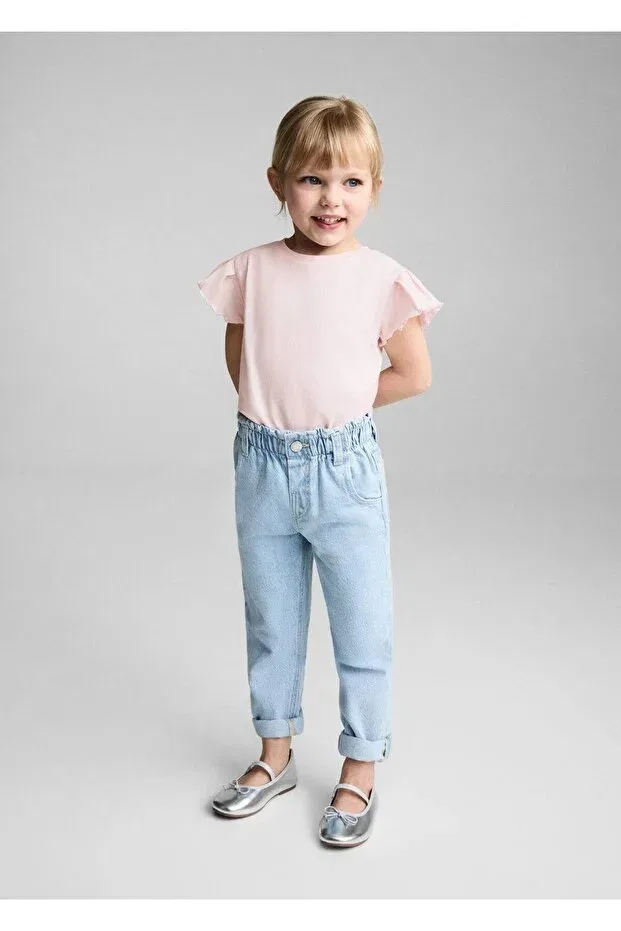 Детская хлопковое футболка Mango Baby, Pink — фото 2