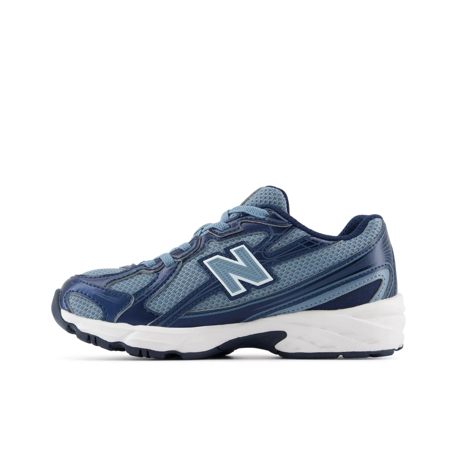 Детские кроссовки с эластичной шнуровкой 740 Bungee Lace New Balance, Shadow Blue With Nb Navy — фото 3