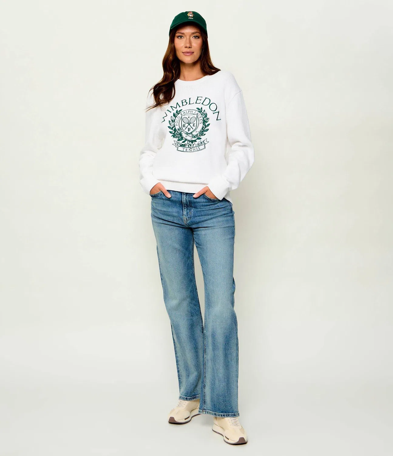 Свитер свободного кроя Polo Ralph Lauren, белый — фото 2