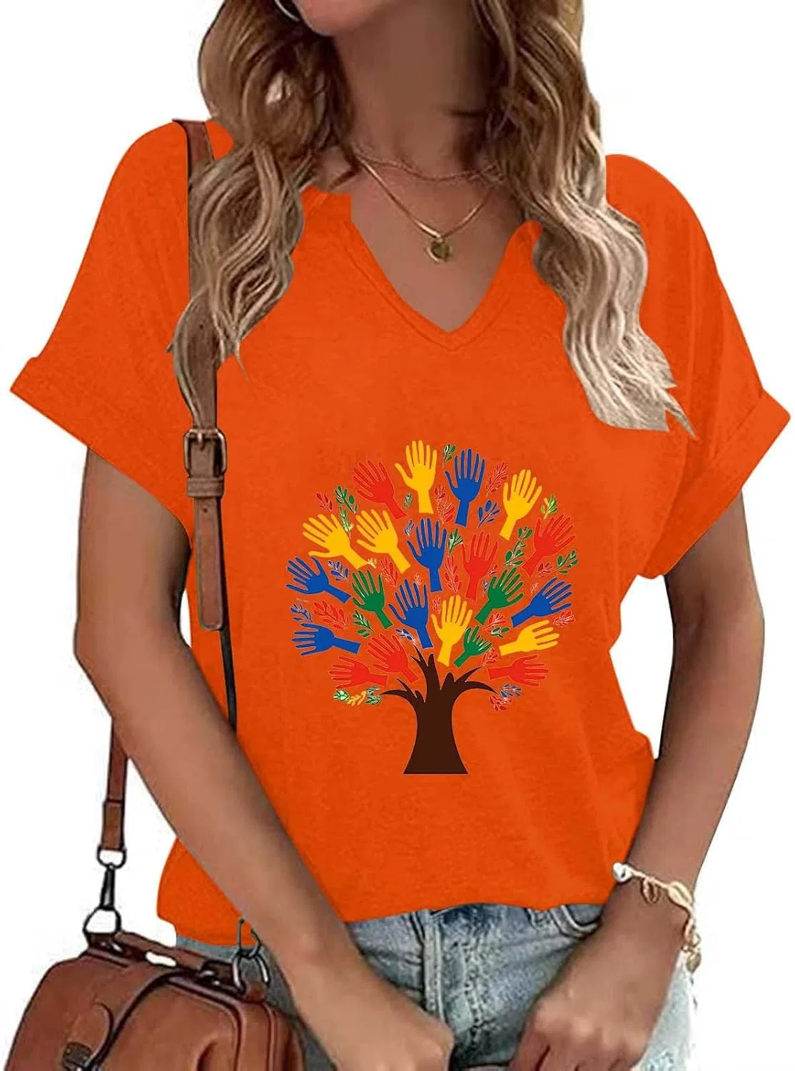 Женская футболка с принтом привидения Oversized, Orange — фото 2