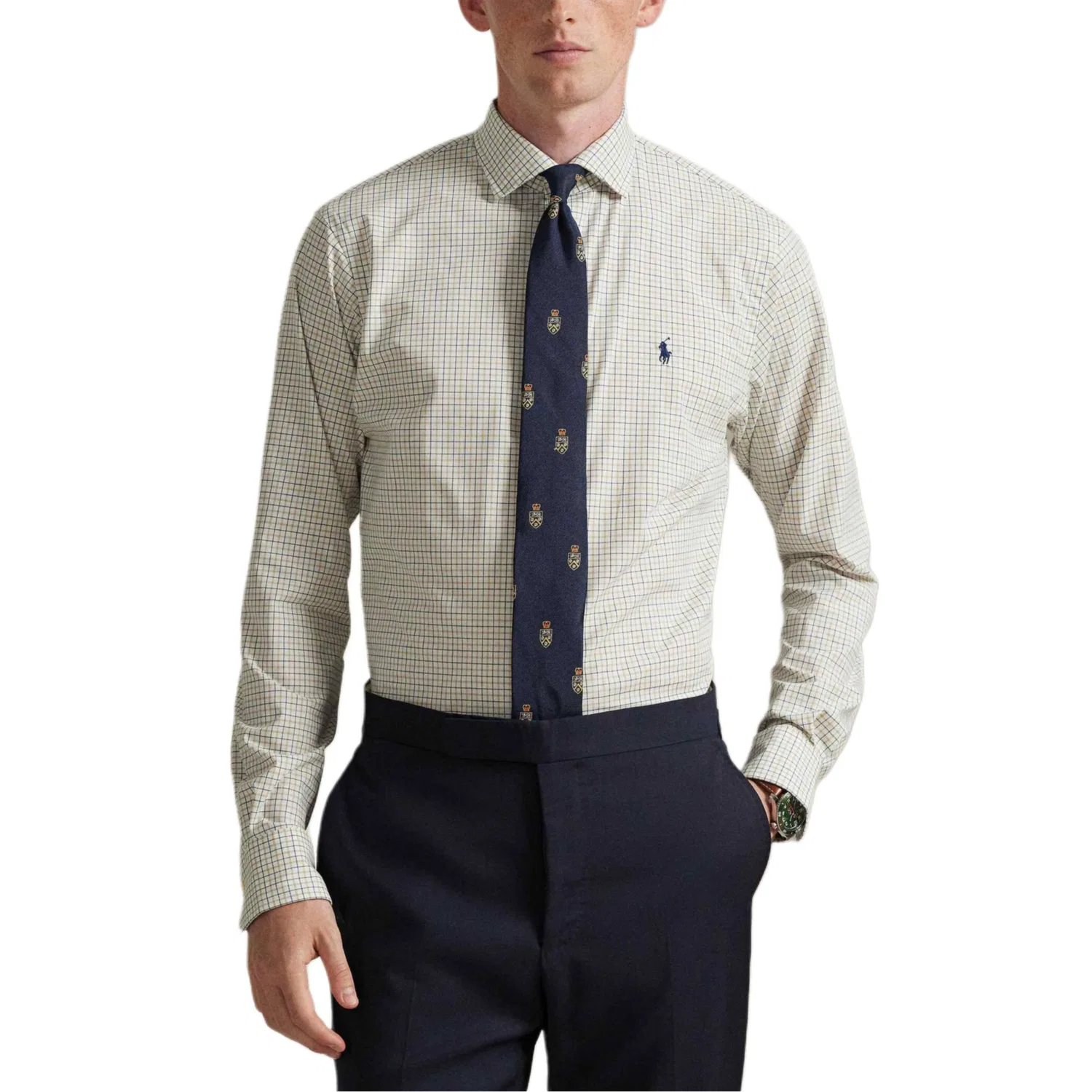 Мужская рубашка с воротником и прямым кроем, Lapel, Polo Ralph Lauren