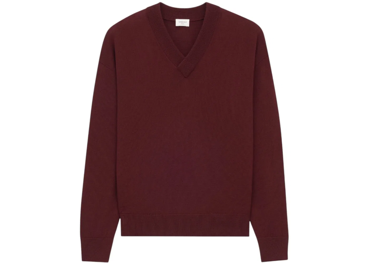 Мужской пуловер с V-образным вырезом Sweater Saint Laurent, Bordeaux