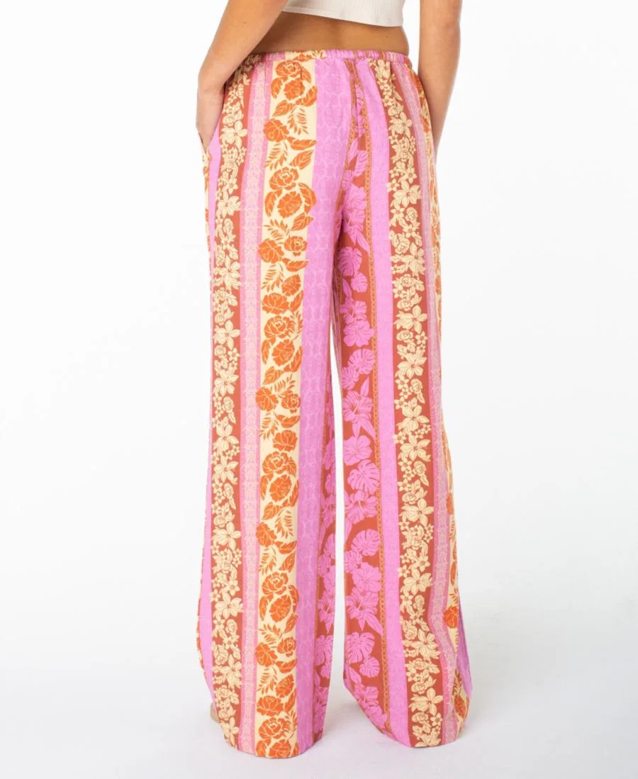 Штаны женские широкие Iyla Wide-Leg Roxy, Fuchsia Pink Lanai Stripe — фото 4