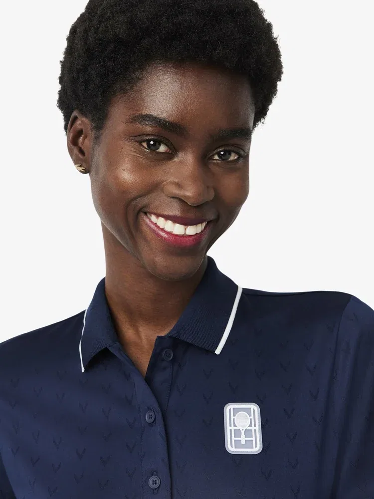 Футболка поло LACOSTE Tennis Heritage, V-образный вырез, Navy — фото 2