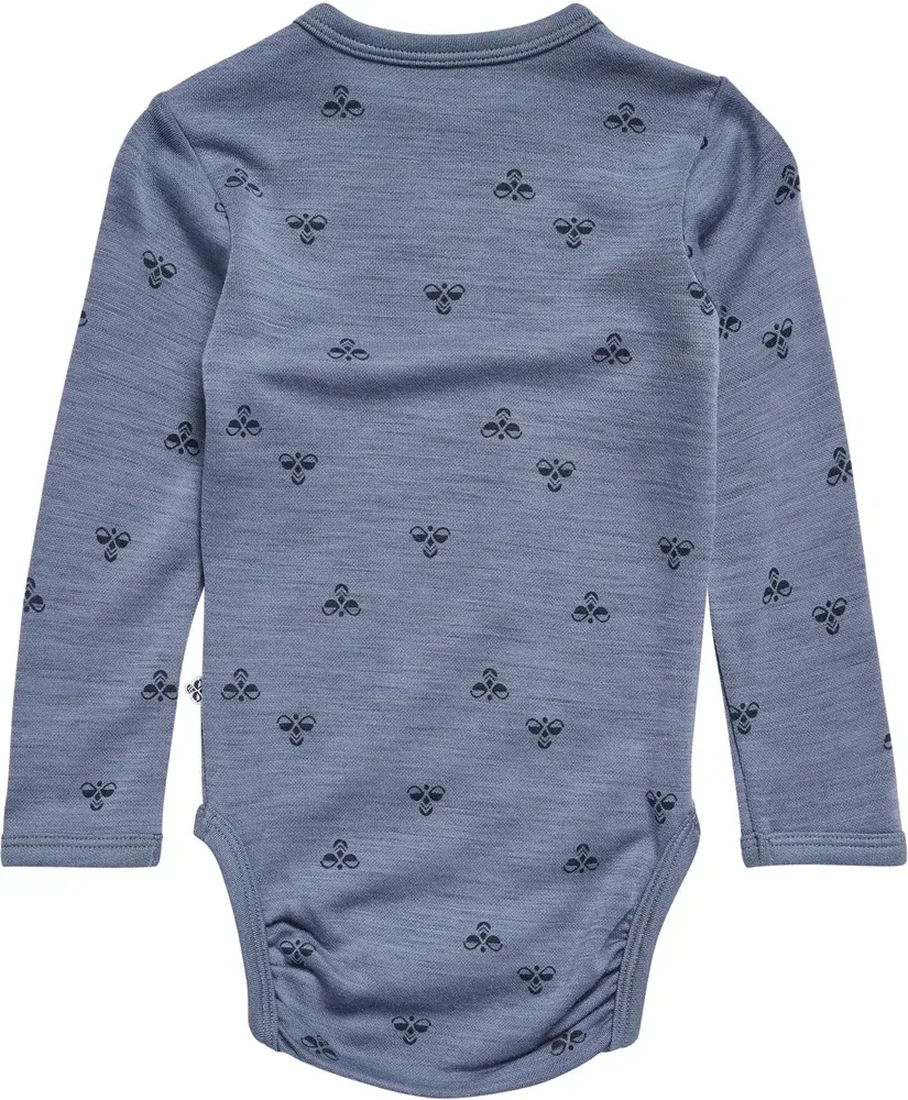 Боди с длинным рукавом Hmlmini Wool Body L/S Hummel, синий — фото 2