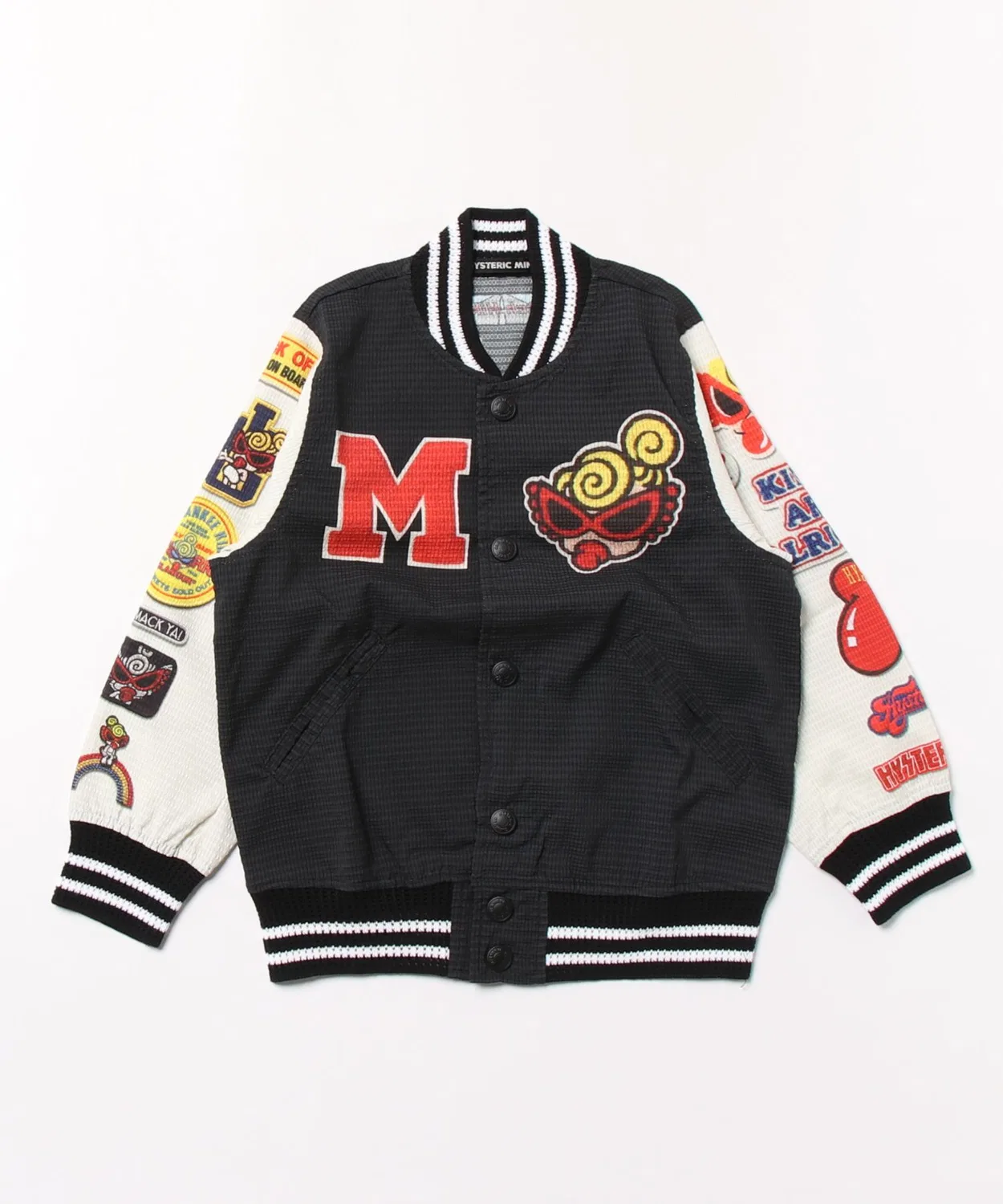 Детская куртка-бомбер с принтом CRAZY COLLAGE HYSTERIC MINI, Black
