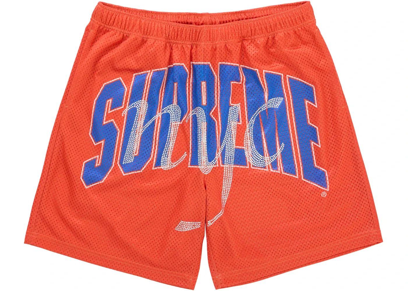 Мужские шорты с принтом Rhinestone Mesh Short Supreme, Orange