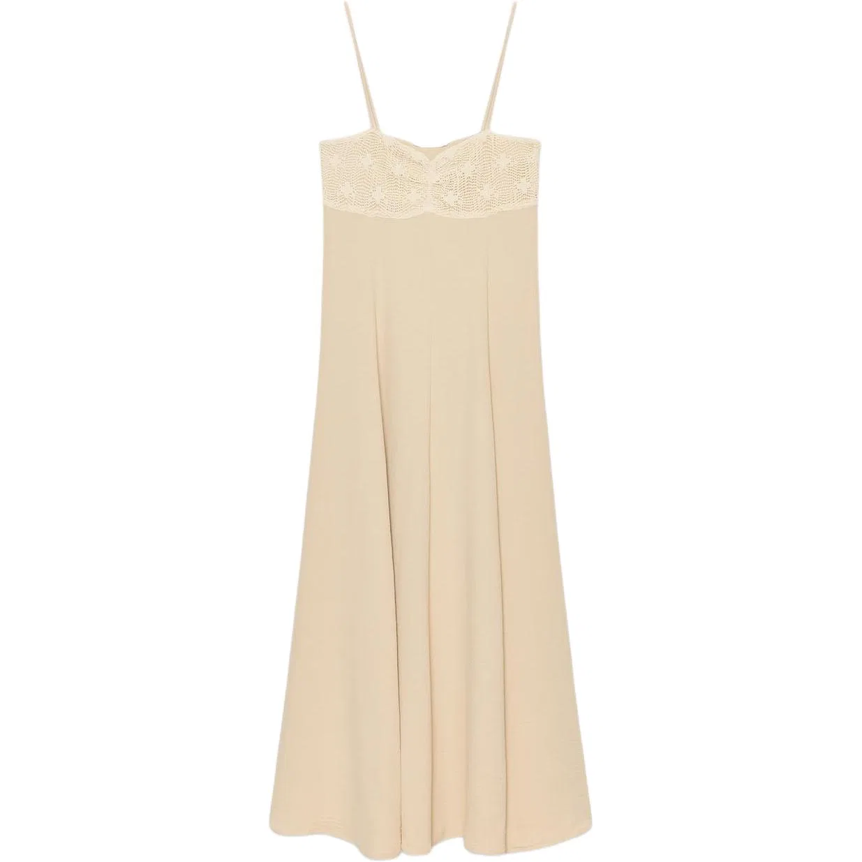 Женское платье-комбинация с длинной юбкой Raw White ZARA, Raw White