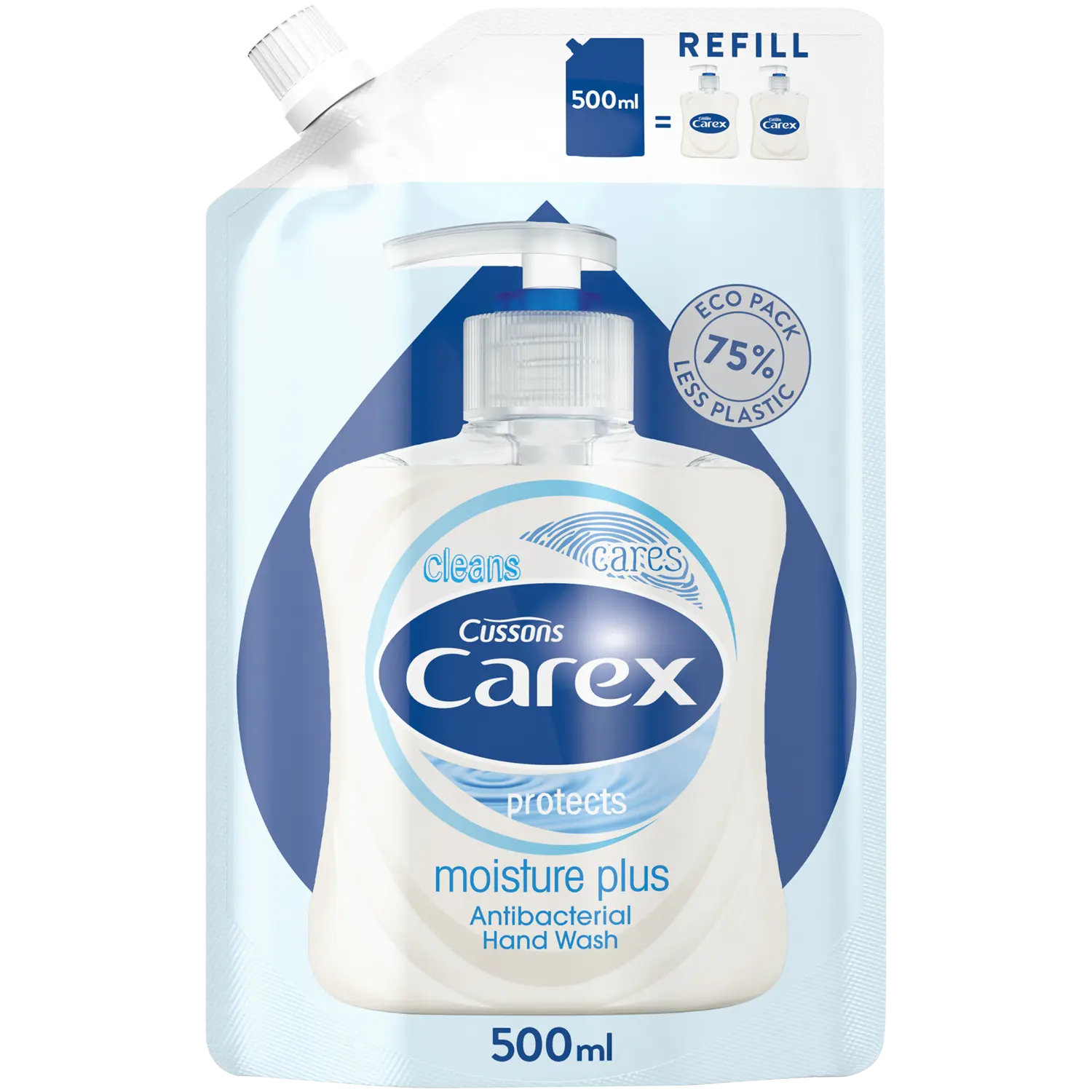 Carex Moisture Plus запас антибактериального жидкого мыла, 500 мл — фото 3