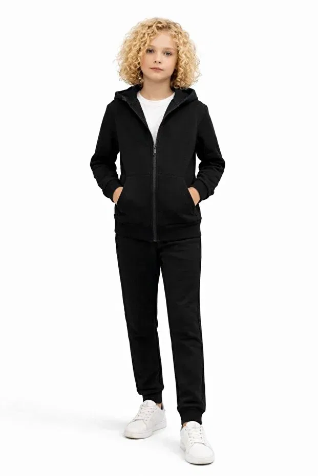 Детский спортивный костюм для девочек с капюшоном Vandelo, Black