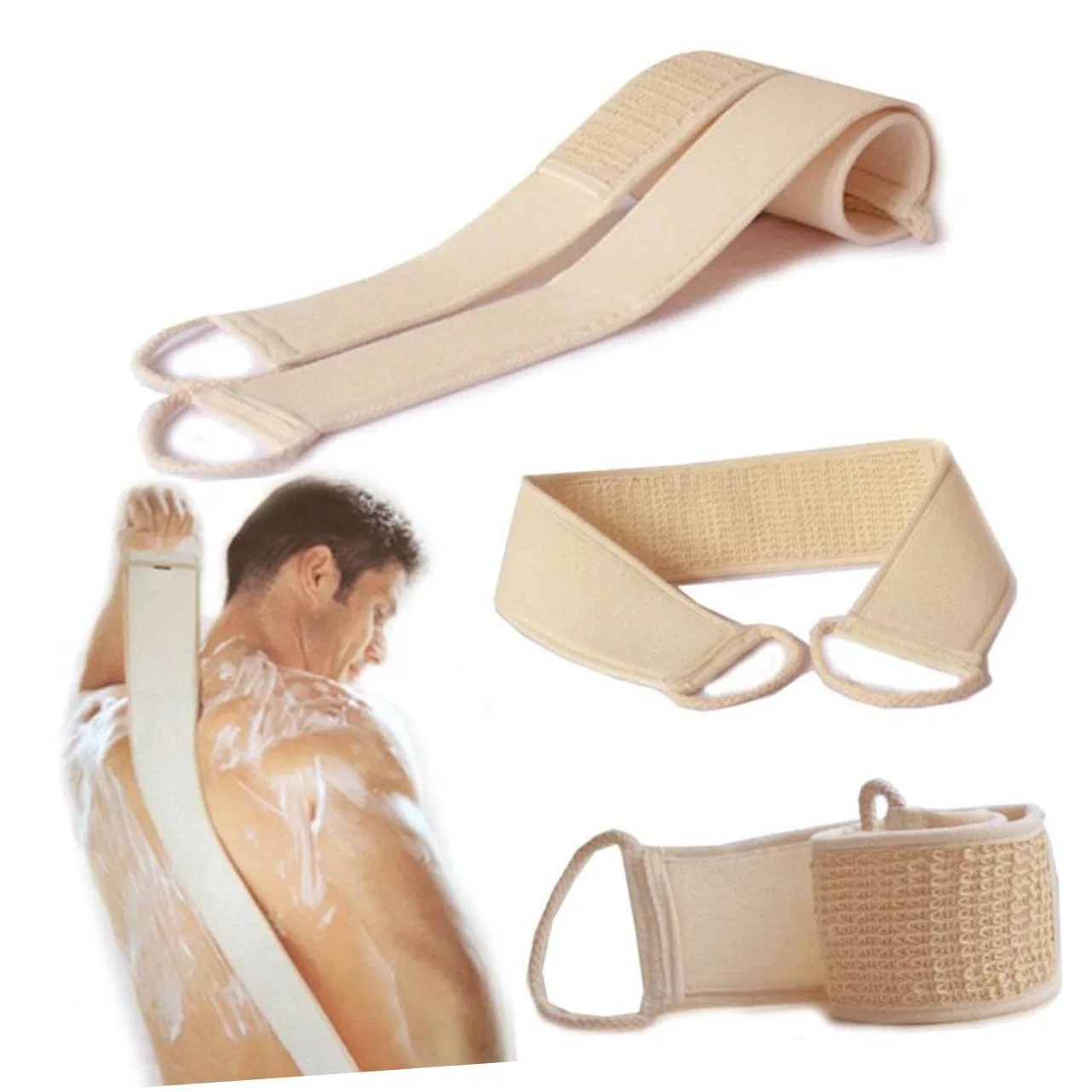 Мочалка для душа из сизаля, 10 шт, Beatifufu, 400 г, Beige — фото 3