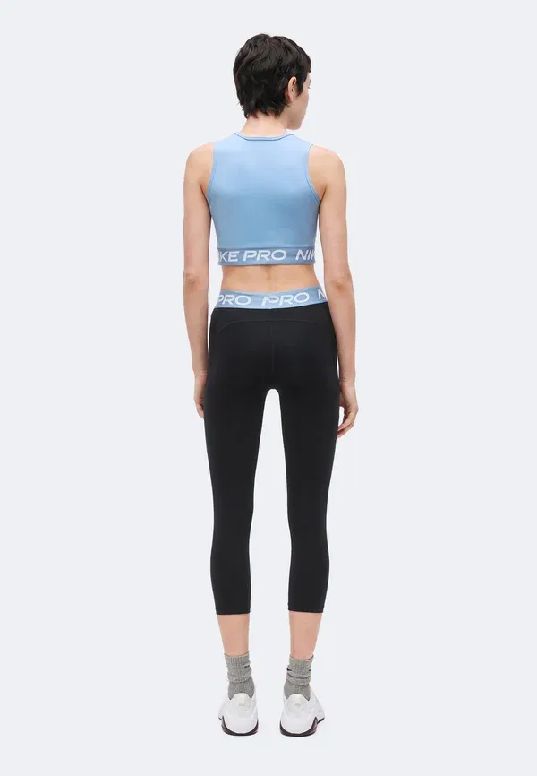 Леггинсы с технологией Dri-fit 365 Crop Tight Nike Performance, Work Blue, White, белый/черный/синий — фото 3