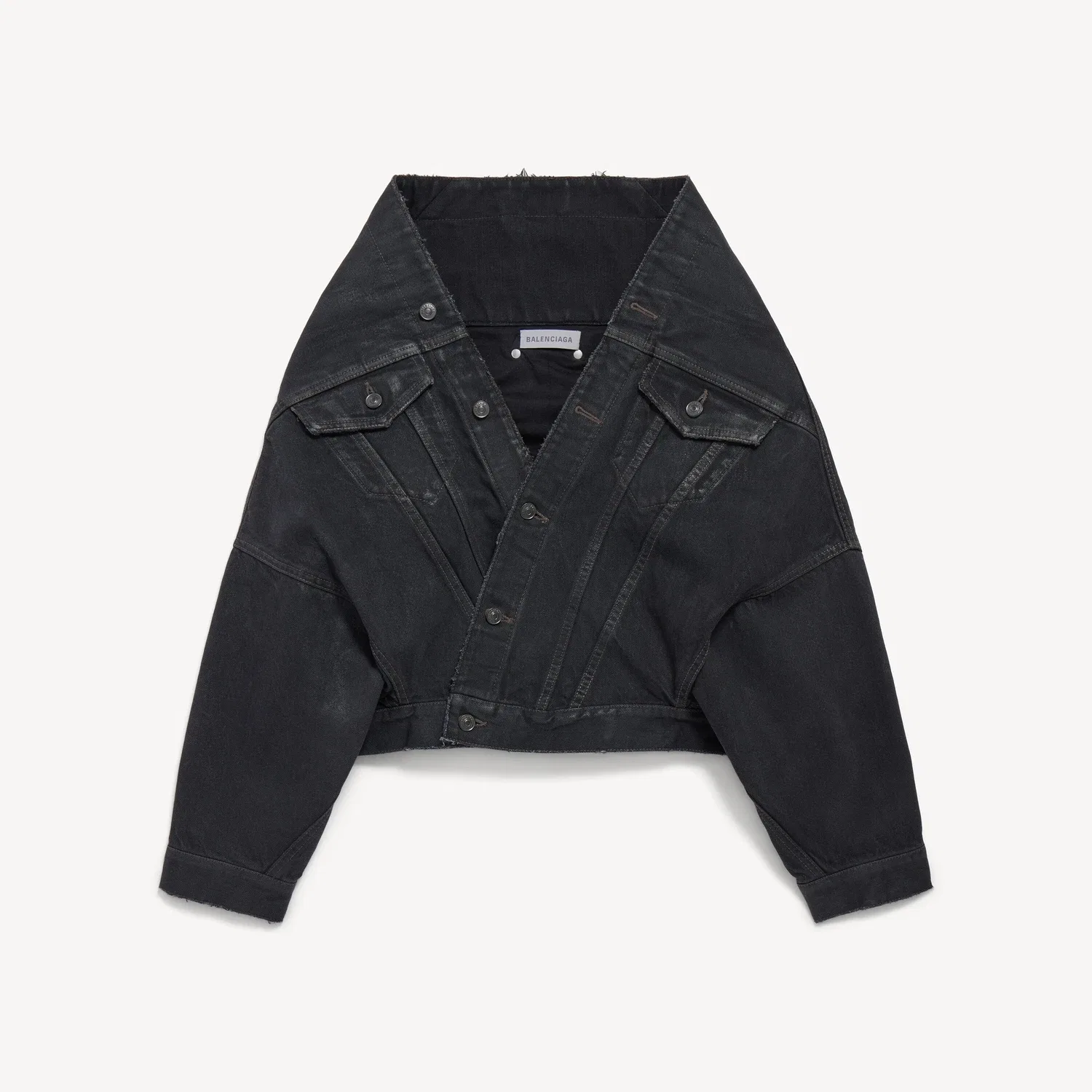 Женская куртка с запахом Balenciaga, черный