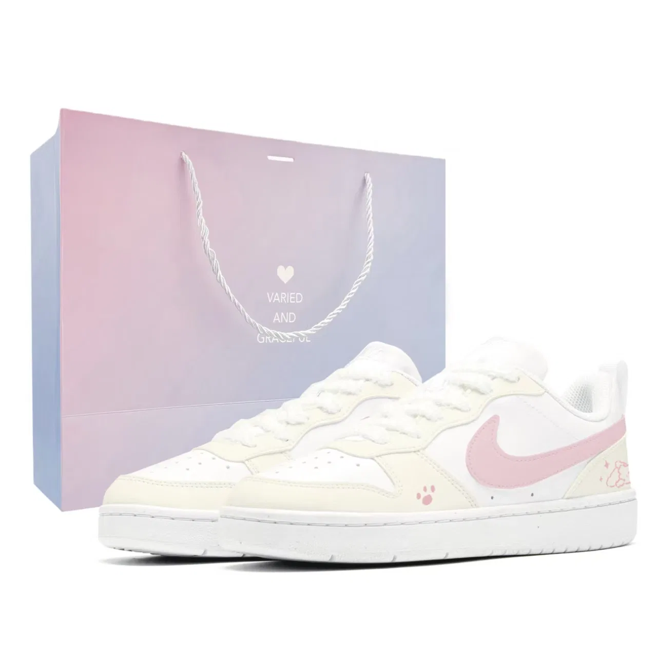 Детские кроссовки для скейтбординга Nike Court Borough Low Top, Цвет Ivory