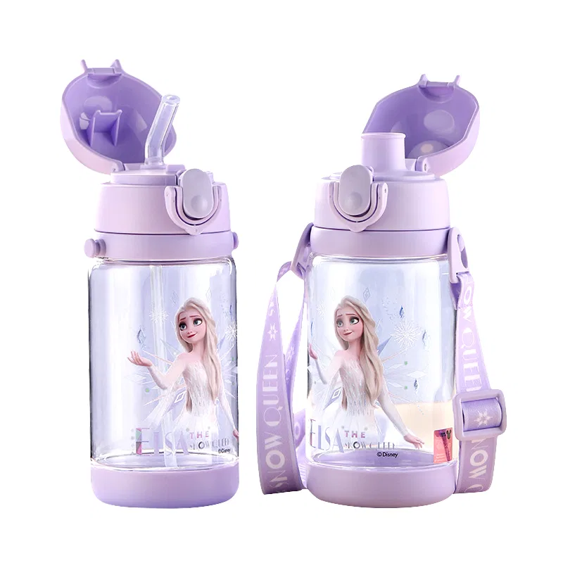 Детский стакан для воды с трубочкой и крышкой, 520 мл, Disney, Icy Snow Purple