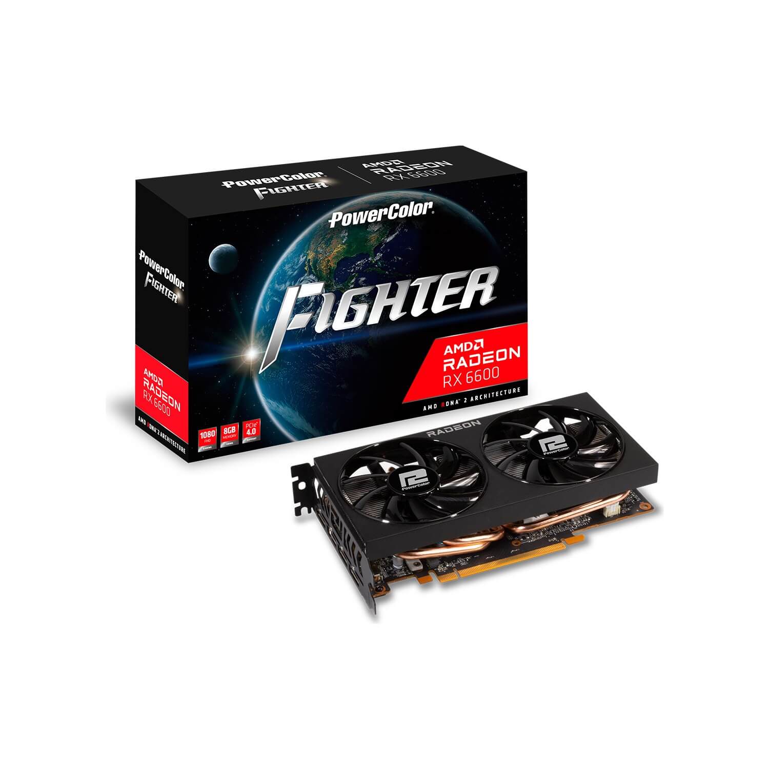 Видеокарта PowerColor Radeon RX 6600 8 ГБ (AXRX 6600 8GBD6-3DH) - фото