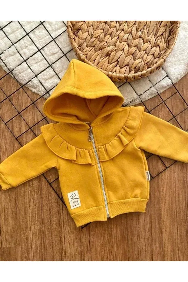 Детский кардиган с воланами Mustard 3 thread ruffle cardigan Ardenkids, Colored