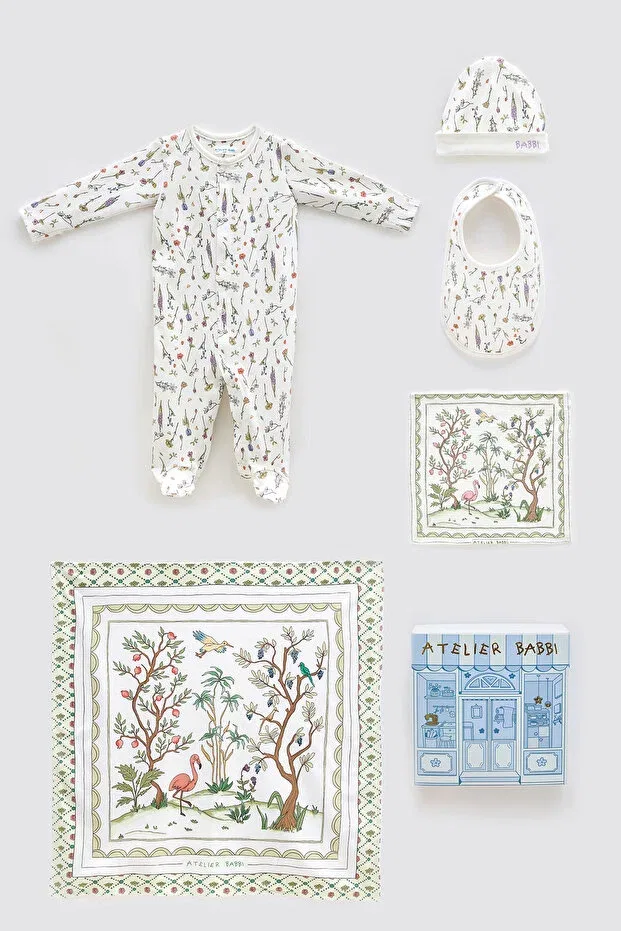 Детский комплект одежды для новорожденных хлопковый Atelier Babbi, White