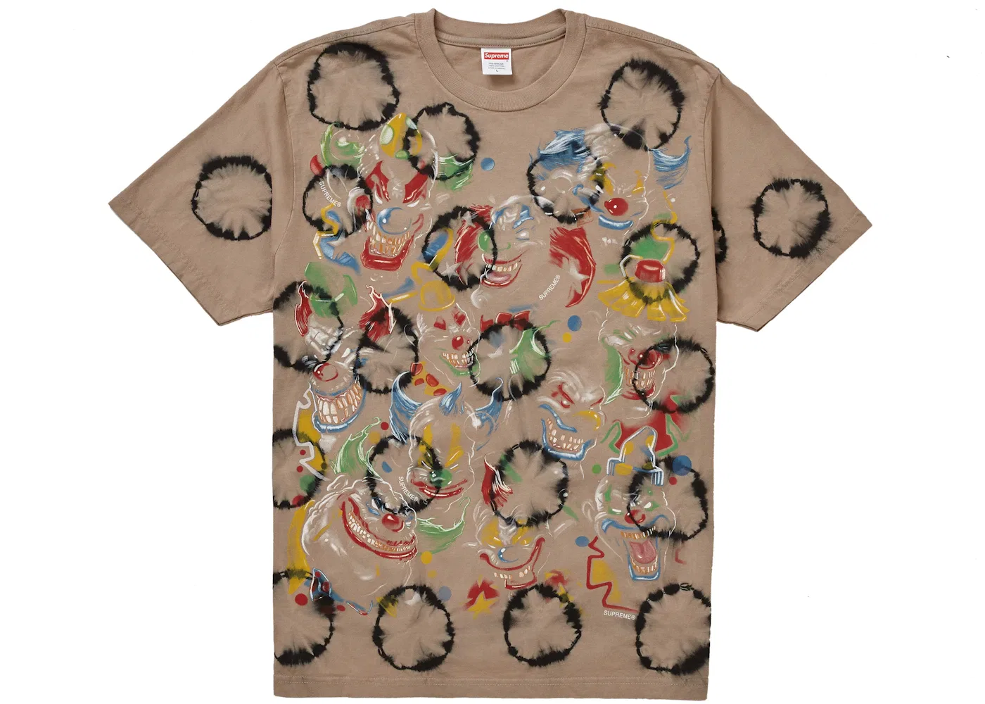 Мужская футболка с принтом Clowns Supreme, Bleached Black