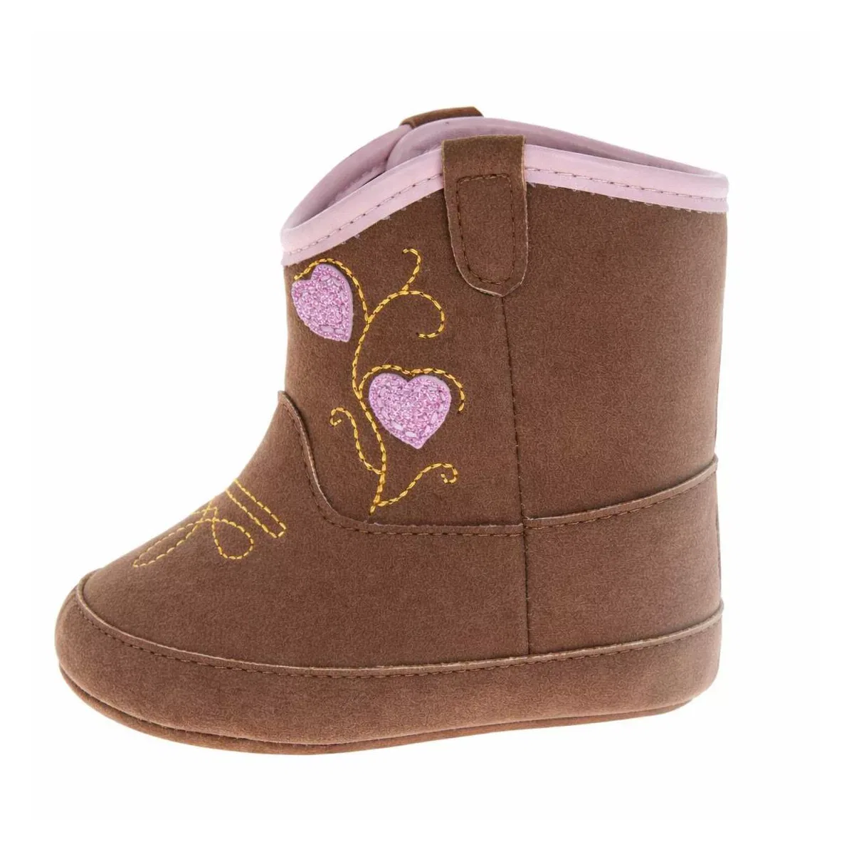 Детские ботиночки для девочек мягкие с начесом Cozy Warm Soft-Sole Winter Style Laura Ashley, Brown Pink — фото 3