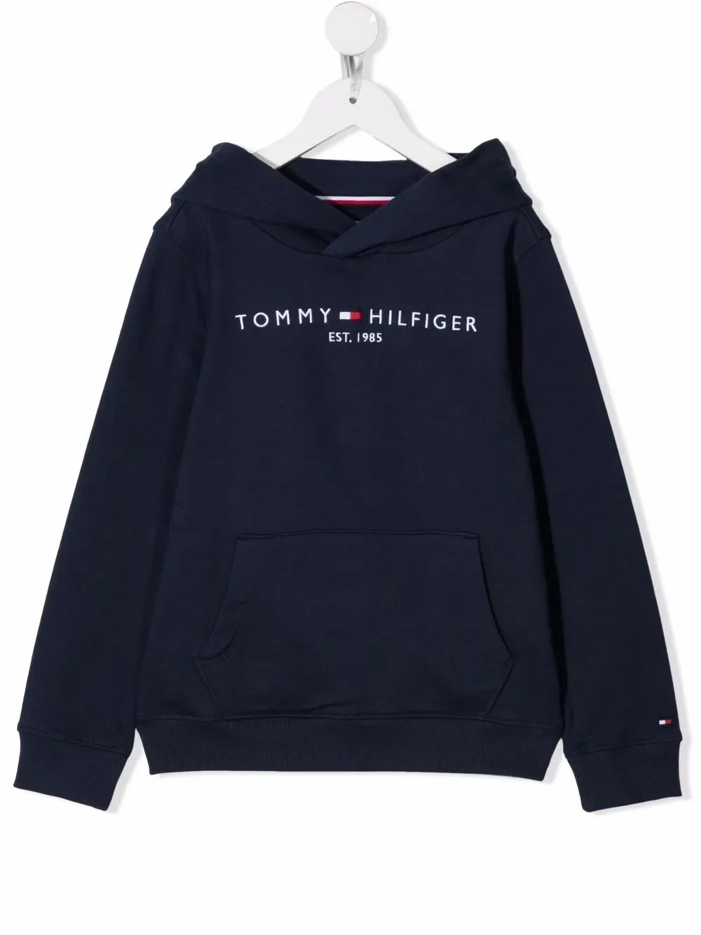 Хлопковая толстовка с вышитым логотипом Tommy Hilfiger Junior, синий