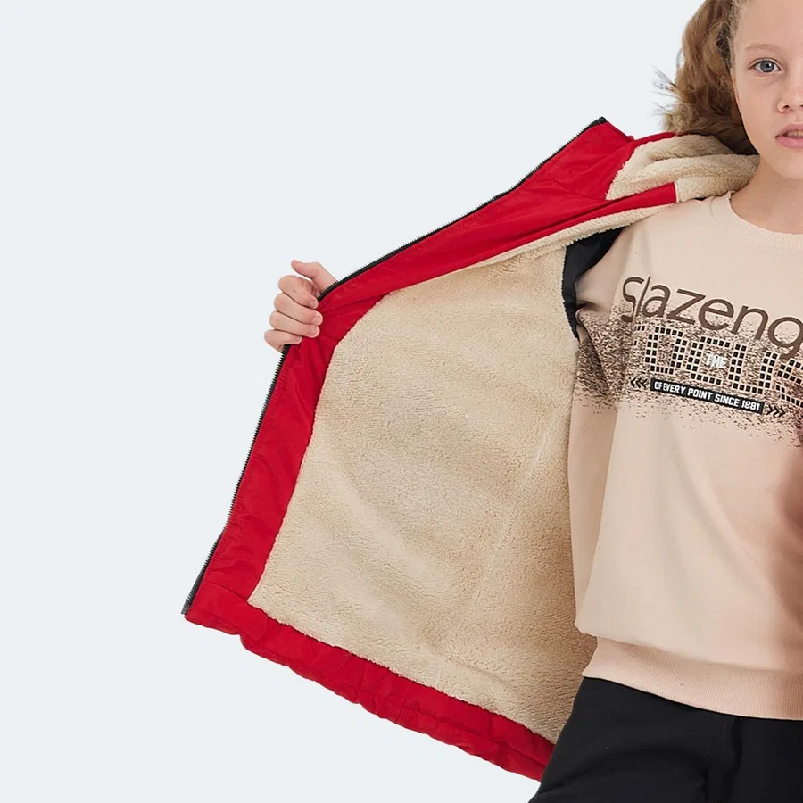 Детский утепленный пуховик с капюшоном Slazenger Camelia, Бежевый — фото 3